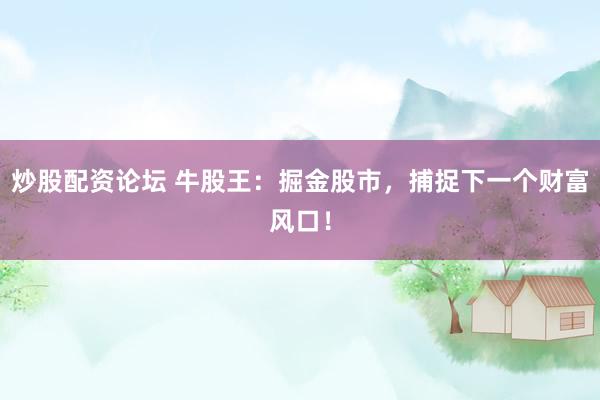 炒股配资论坛 牛股王：掘金股市，捕捉下一个财富风口！