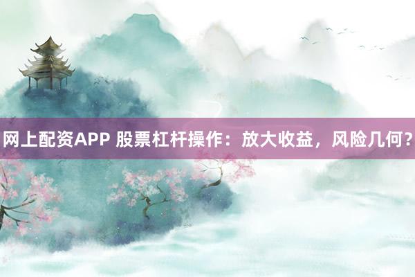 网上配资APP 股票杠杆操作：放大收益，风险几何？