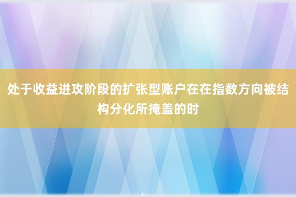 处于收益进攻阶段的扩张型账户在在指数方向被结构分化所掩盖的时